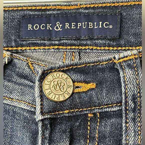 Rock & Republic Berlin Blue Distressed Ripped Jeans Women’s Size 6 - Picture 4 of 14